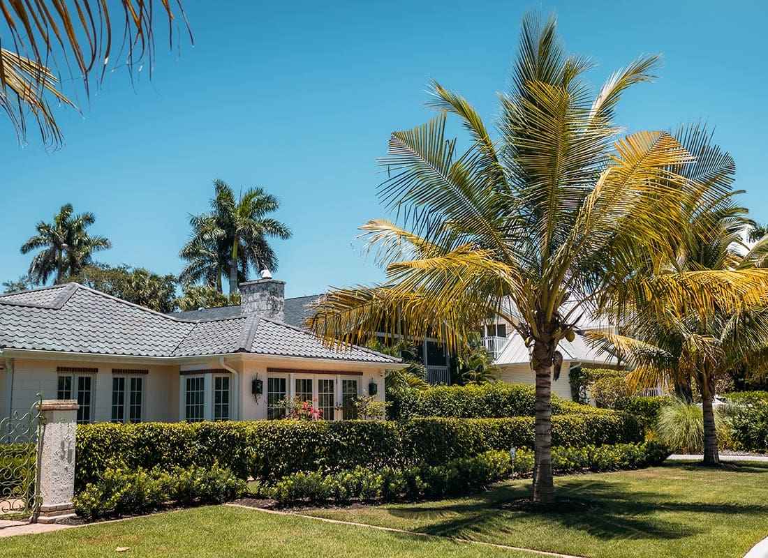 Palm Beach Gardens, FL - Aerial view of a Florida home on a sunny day